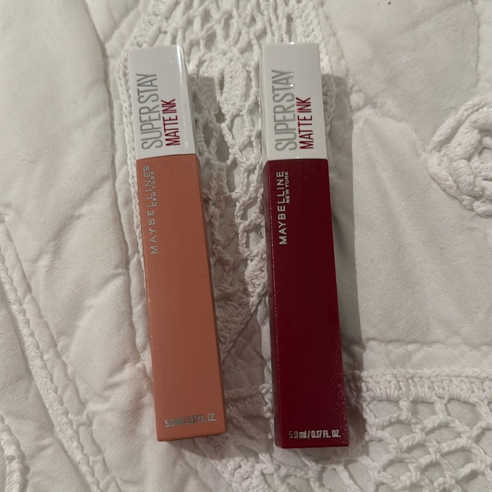 Bundle of two Maybelline superstay matte ink lipsticks founder and poet colors
